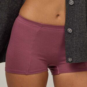 Wool& Roam High Waist Shortie Rosewood merino wool underwear